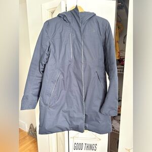 The North Face Navy Hooded Slub style parka